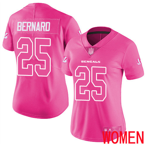 Cincinnati Bengals Limited Pink Women Giovani Bernard Jersey NFL Footballl #25 Rush Fashion